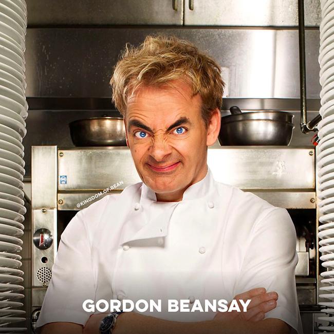 Mr Bean và vị đầu bếp nổi tiếng Gordon Ramsay.