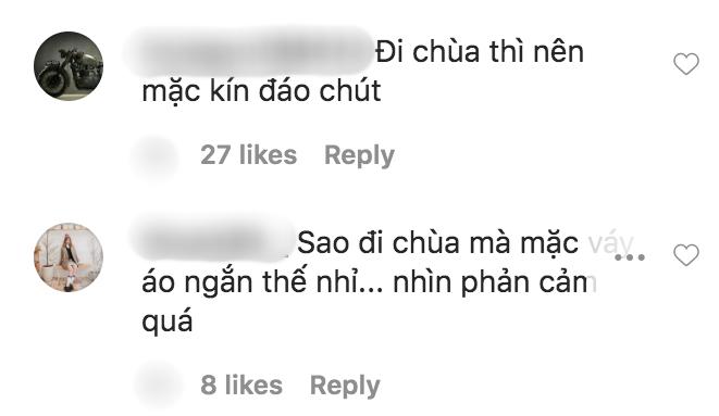 Hương Tràm bị dân mạng công khai nhắc nhở vì đi chùa mà ăn mặc phản cảm-2