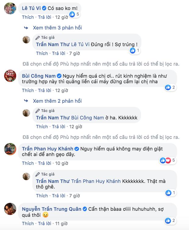 Nam Thư bị nổ dây điện trong lúc sấy tóc, dàn sao Việt ai nấy xanh mặt sợ hãi-2