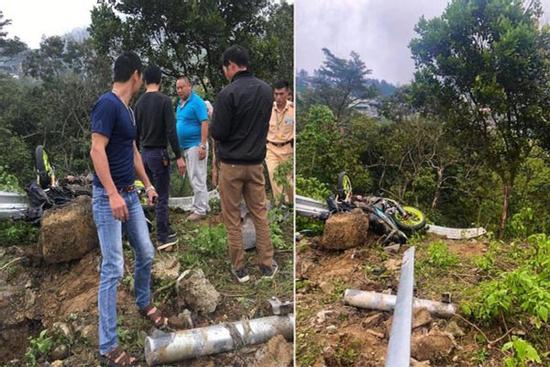 Ô tô đâm xe máy rồi lao xuống vực ở Tam Đảo, 4 người tử vong