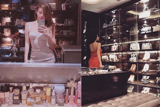 Huyền Baby khoe body mướt mắt cũng chẳng hot bằng tủ đồ hiệu chất như núi phía sau