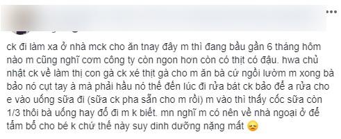 Mang bầu 6 tháng chê mẹ chồng chỉ cho ăn cơm rau với nước mắm, cô con dâu bị dân mạng trách ngược-1