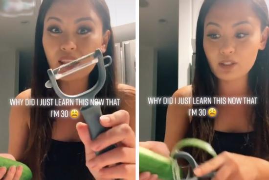 30 năm cuộc đời cô gái này mới được 'khai sáng' về cách dùng đúng của cây dao bào rau củ