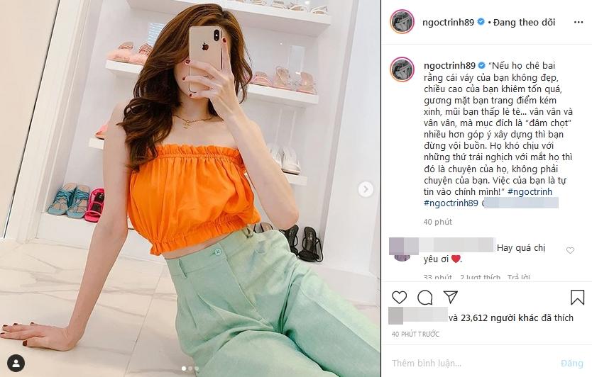 Bị chê bai nhan sắc xuống cấp, Ngọc Trinh tự nhủ: Đó là chuyện của họ, việc của mình là phải tự tin-2