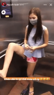 Cậy chân dài, Chúng Huyền Thanh bị ném đá vì dùng chân ấn thang máy-1