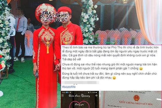Cặp đôi đăng kí kết hôn sau 18 ngày yêu đã hủy cưới, dân mạng đồn đoán chú rể muốn trả thù tình