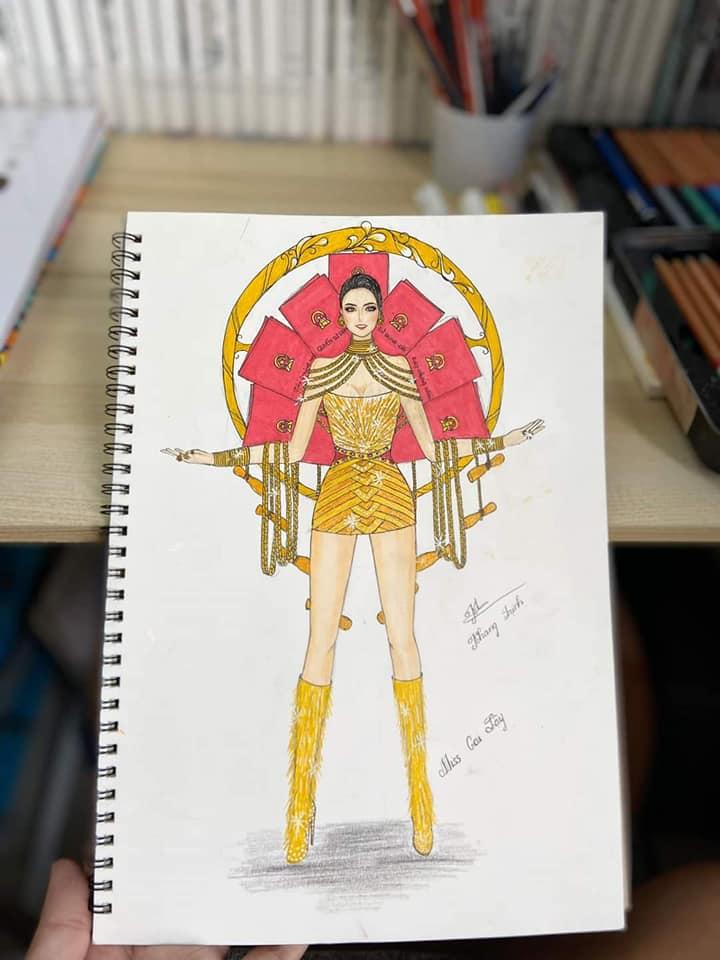 Bản thiết kế trang phục dân tộc 7 miếng đất cho Khánh Vân thi Miss Universe 2020 gây tranh cãi-4