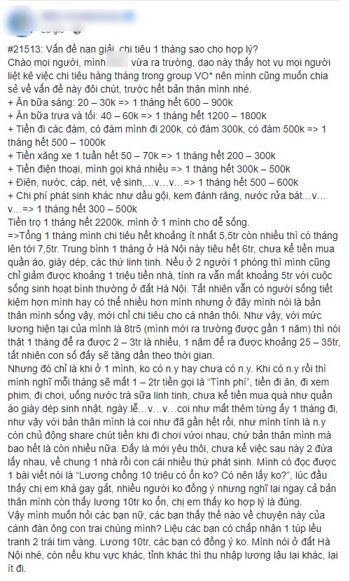 Con trai lương 8,5 triệu có ai dám yêu? Câu hỏi đắt và gắt nhất MXH hôm nay-1