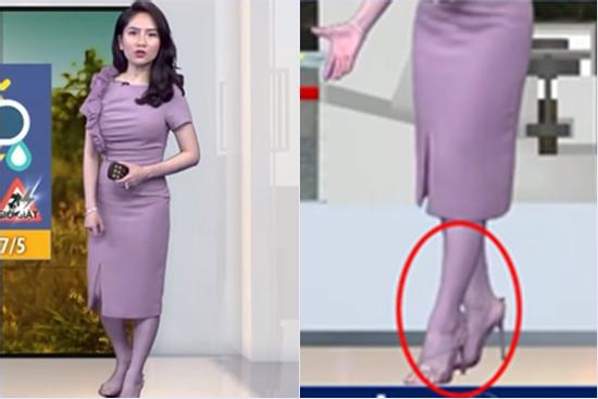 MC kỳ cựu VTV gây hoang mang với đôi chân 'tím ngắt' khi đang dẫn bản tin thời tiết