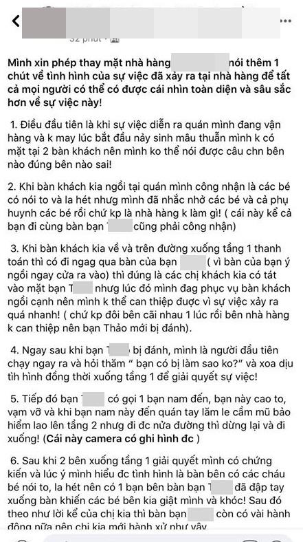 Hà Nội: Nhóm bạn trẻ đi ăn phản ứng đập bàn vì tiếng trẻ con la hét quá lớn liền bị phụ huynh tát không thương tiếc giữa nhà hàng-2