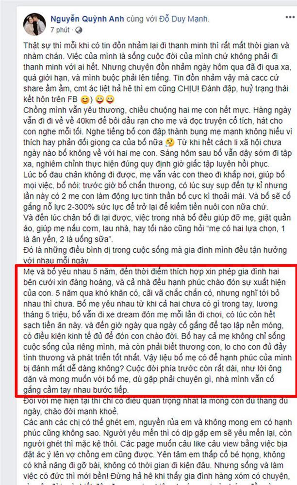 Đỗ Duy Mạnh bị đồn đánh vợ, Quỳnh Anh dập lửa bênh chồng: Công chúa béo hóa ra NÓI DỐI?-2