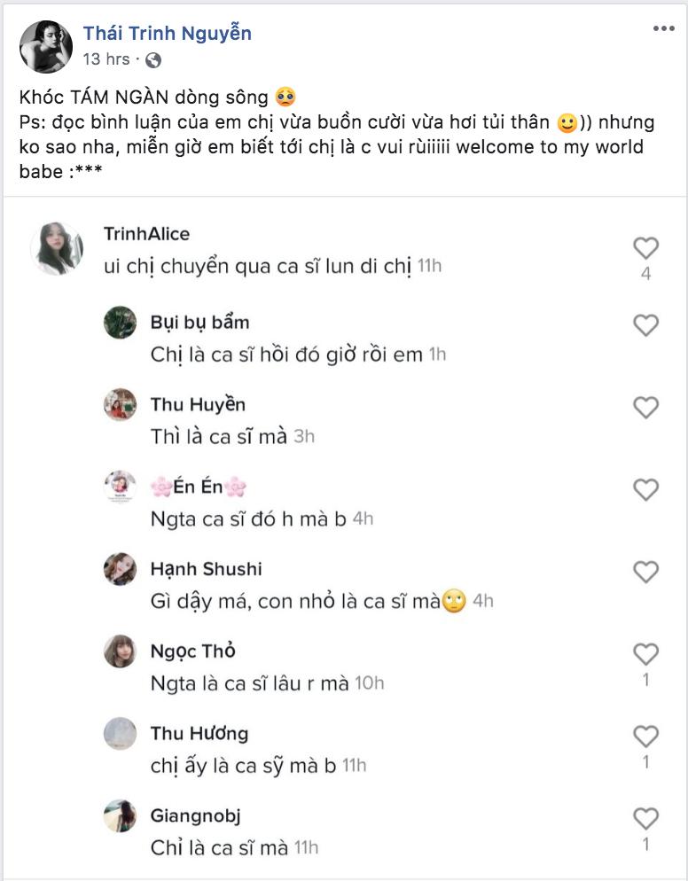 Thái Trinh khóc tám ngàn dòng sông khi nhận được lời khen chuyển qua làm ca sĩ đi chị-2