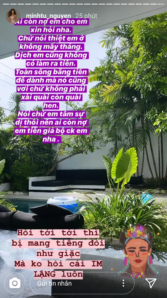 Mắc kẹt ở Bali nhiều tháng, Minh Tú công khai đòi nợ vì cạn tiền-4