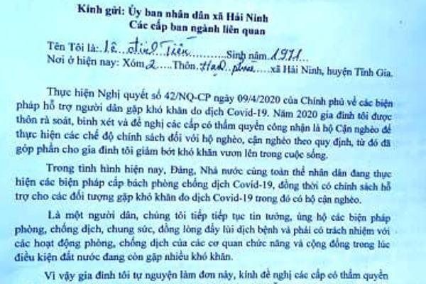 Sự thật phía sau những lá đơn không nhận tiền hỗ trợ ở Thanh Hóa-2