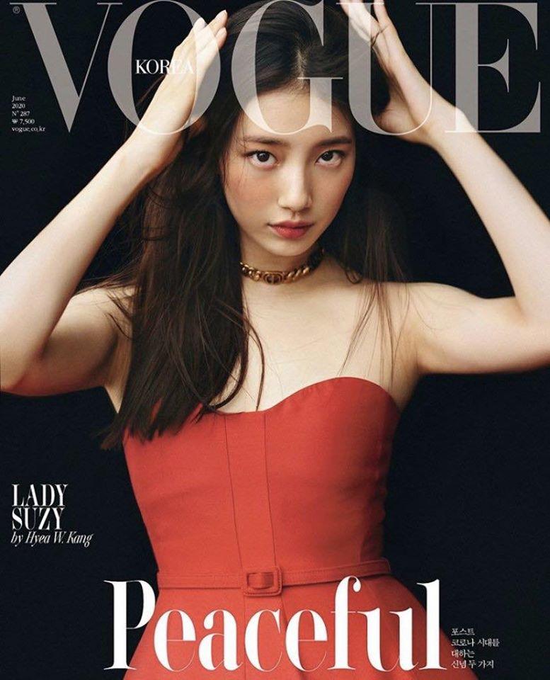 Suzy xinh đẹp và quyến rũ trên trang bìa Vogue Korea số ra tháng 6.