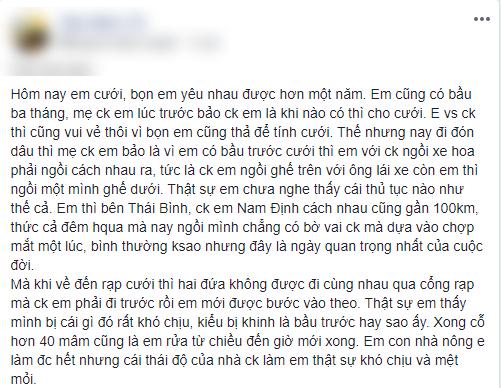 Mang bầu trước cưới, cô dâu bị nhà chồng không cho bước vào cổng cùng chú rể, hành động sau đó còn đáng trách hơn-1