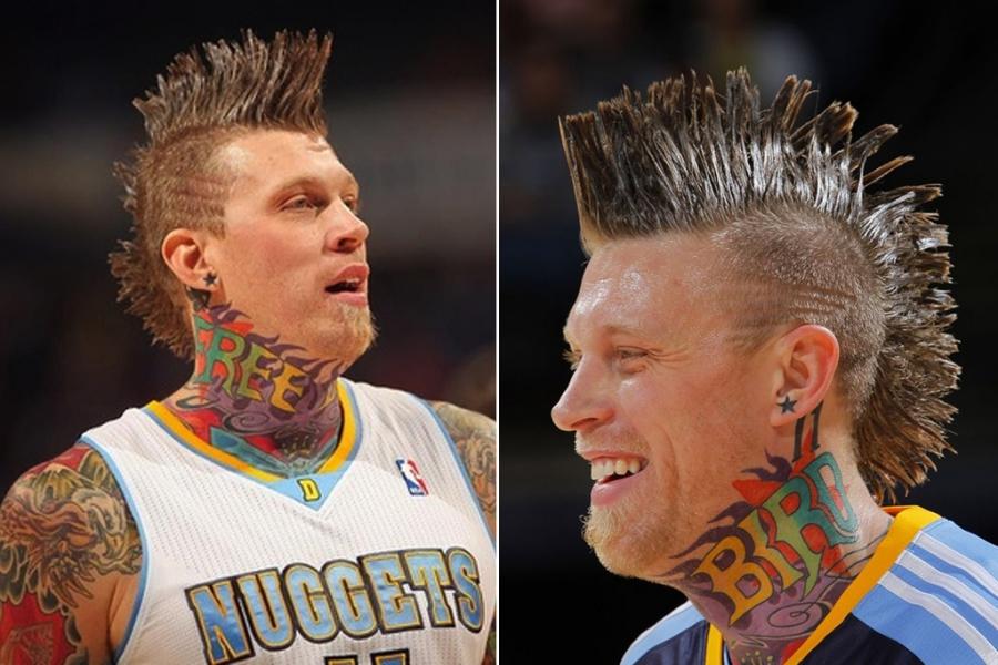 Chris Andersen: Cựu ngôi sao Denver Nuggets được xem là một trong những cầu thủ cá tính nhất lịch sử NBA. Anh có một cơ thể phủ kín hình xăm và thường xuyên trình làng những bộ tóc quái dị. Andersen luôn ra sân với kiểu tóc tomahawk trong khoảng thời gian còn thi đấu ở Miami Heat và Denver Nuggets.