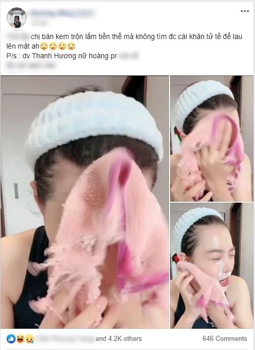 PR đủ thứ trên đời nhưng Thanh Hương Lan Cave bị chỉ trích tiếc tiền, dùng giẻ nát lau mặt-3