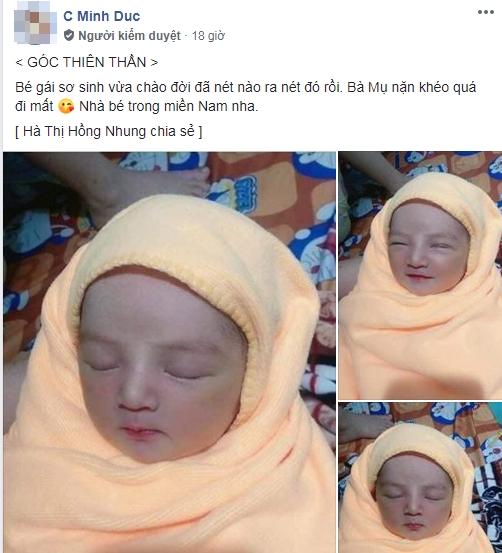Vừa mới chào đời, bé gái miền Nam đã gây sốt với gương mặt nét nào ra nét ấy-1