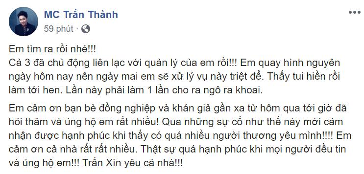 3 tài khoản loan tin Trấn Thành dùng ma túy liên hệ xin lỗi, danh hài vẫn quyết làm ra ngô ra khoai-2