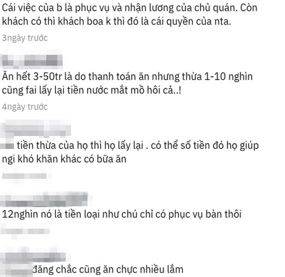 Tranh cãi đại gia ăn bữa cơm hơn 20 triệu nhưng ngồi đợi lấy lại bằng được 12.000 tiền thừa-3