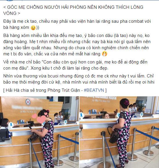 Mẹ chồng Hải Phòng gãy 2 răng vì tung cước dằn mặt hàng xóm để bảo vệ danh dự con dâu-1