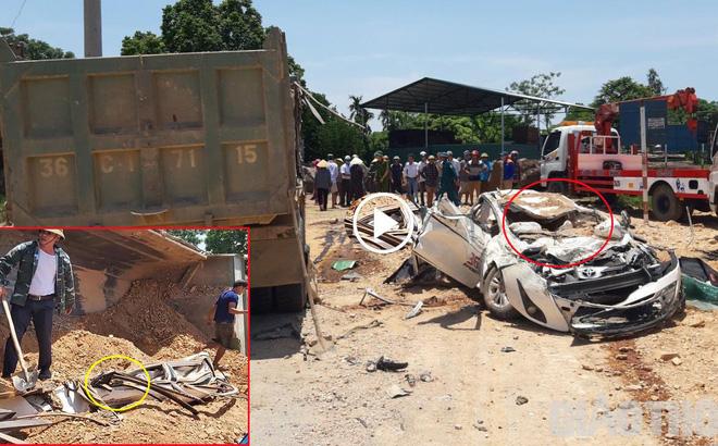 Xe ben lật đè bẹp ô tô chở 4 người, 3 người tử vong-3