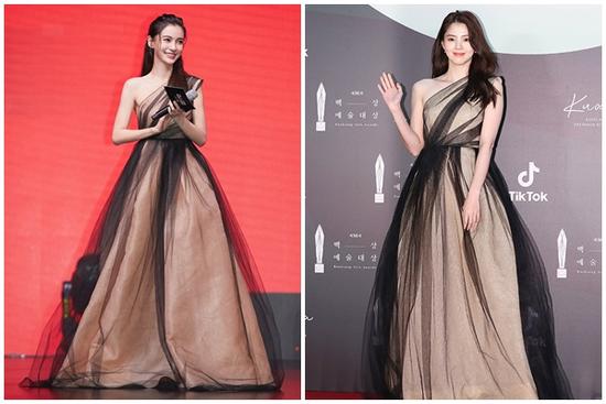 Tỏa sáng như nữ thần tại Baeksang 2020, ai ngờ 'tiểu tam hot nhất màn ảnh Hàn' diện lại váy cũ Angelababy mặc 2 năm trước