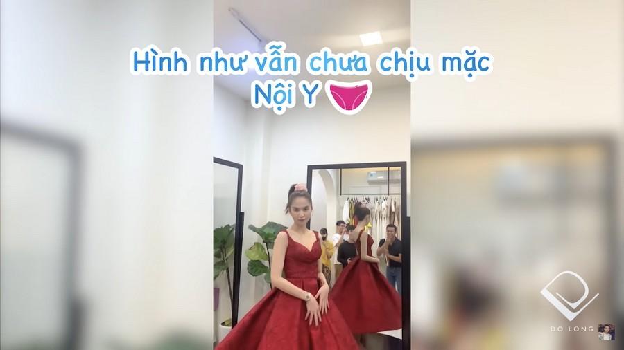 Ngọc Trinh không thèm mặc nội y nên liên tục hớ hênh khi thử đầm xẻ táo bạo-3