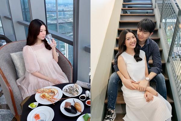 Á hậu Thúy Vân lộ bụng bầu to tướng trước ngày cưới-9