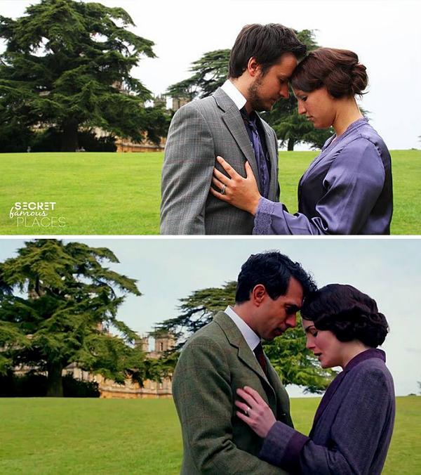 Để tái hiện cảnh tình cảm giữa Lady Mary (Michelle Dockery thủ vai) và Viscount Gillingham (Tom Cullen) trong phim Tu viện Downton, Judith và Robin đã đến lâu đài Highclere ở Hampshire, Anh - nơi quay bộ phim.