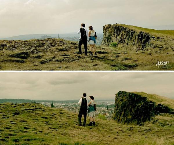 Cả hai leo lên đỉnh Arthur's Seat ở Edinburgh, Scotland để chụp cảnh nổi tiếng từ bộ phim One Day với sự tham gia của Anne Hathaway và Jim Sturgess.
