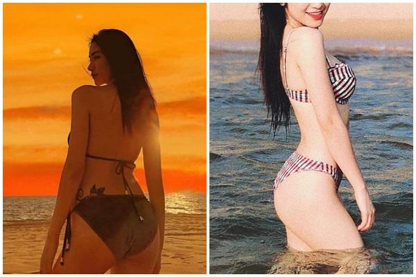 Minh Triệu diện bikini nhỏ xíu bốc lửa, tạo dáng lạ bên tượng rắn-6