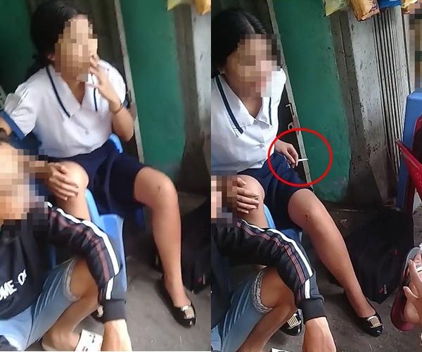 Nhóm nữ sinh cấp 2 quay clip phì phèo hút thuốc trong lớp, phụ huynh nào thấy cũng sốc nặng-2