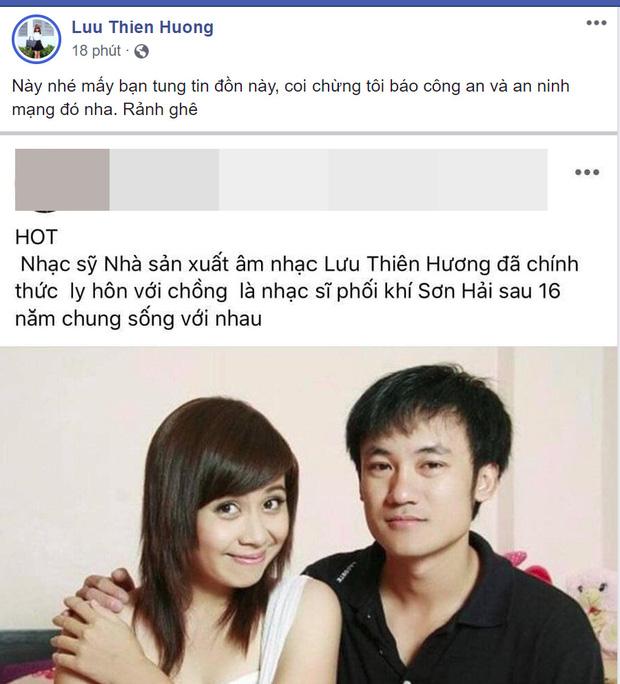 Lưu Thiên Hương đâm đơn kiện người tung tin vợ chồng cô ly hôn-1