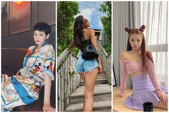 Tiểu Vy diện shorts ngắn cũn suýt lộ vòng 3 phản cảm - Hiền Hồ mặc pijama đi cafe