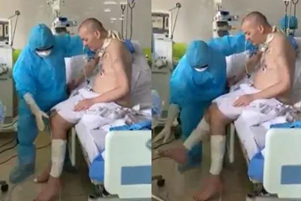 Clip: Phi công người Anh hồi phục kỳ diệu, ngồi dậy đung đưa 2 chân-1