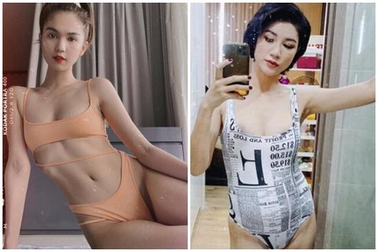 Ngọc Trinh - Trang Trần cặp chị em có vòng eo 'không đội trời chung' chênh nhau cả nửa mét