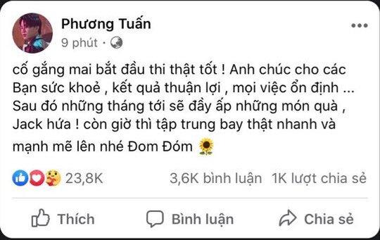 Jack đăng đàn chúc fan thi tốt, vẫn không quên úp mở loạt dự án mới chuẩn bị lên sóng?-1