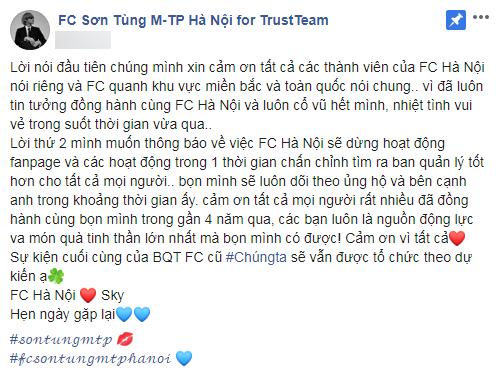 2 FC lớn của Sơn Tùng M-TP thông báo dừng hoạt động, thần tượng bị quay lưng?-2