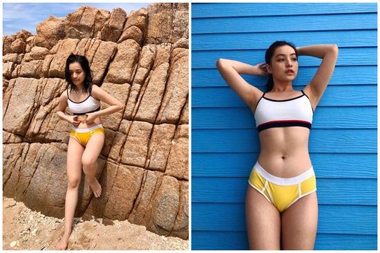 Nữ diễn viên 'Mắt Biếc' mặc bikini lộ bụng mỡ bèo nhèo nhưng vẫn được khen