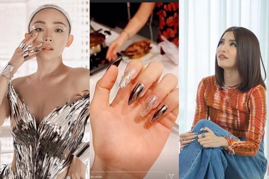 Đừng tô xanh đỏ tím vàng nữa, móng tay bạc lấp lánh mới là chân ái của quý cô Vbiz