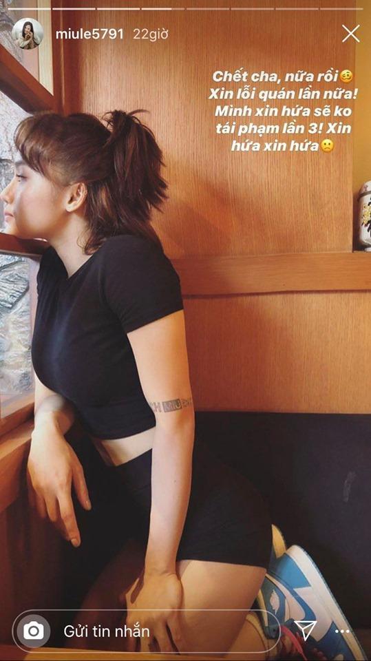 Miu Lê chuộng mốt quần biker nhưng liên tiếp để hằn vùng tam giác kém duyên-8