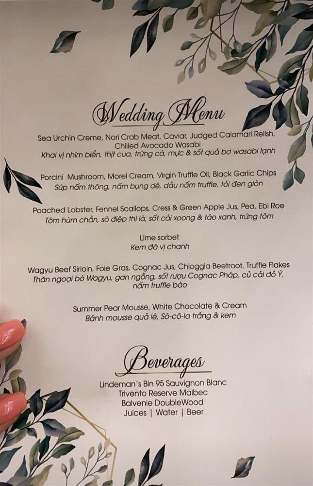 Thực đơn đám cưới của Phanh Lee-1