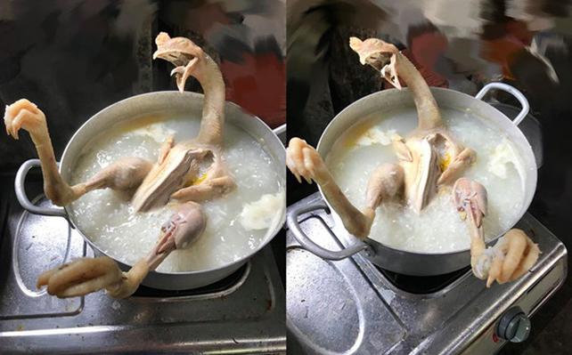 Nồi cháo gà mắc cạn làm dân mạng cười nghiêng ngả, không ăn cháo thì đành ăn cơm-5