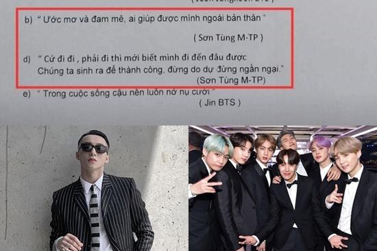 Sơn Tùng M-TP và BTS dắt tay nhau bước vào đề thi Ngữ văn lớp 7