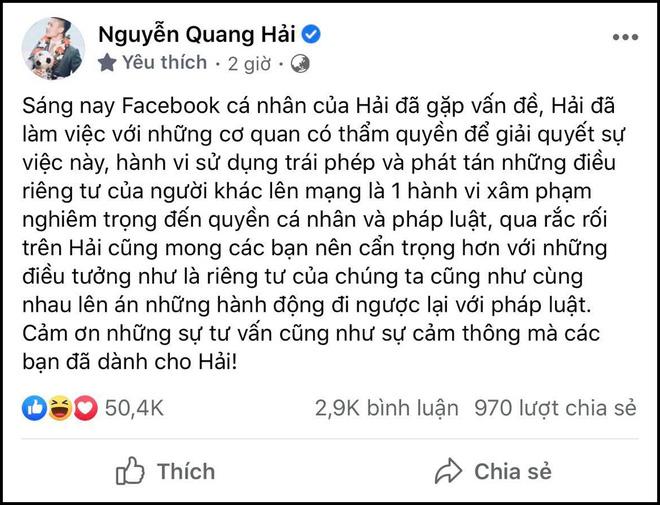 Quang Hải xuất hiện cực kỳ tươi tắn sau scandal bị hack Facebook-1