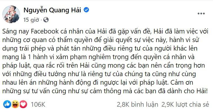 Quang Hải đặt bảo mật nhiều lớp cho Facebook sau scandal nhún nhẩy hồ Tây-2