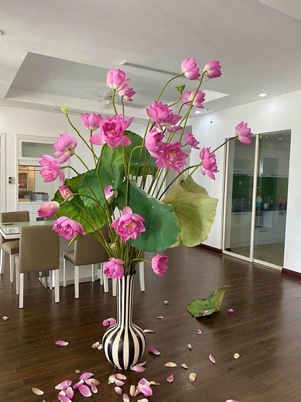 Trổ tài cắm hoa sen khủng, anh chồng đảm khiến hội chị em ghen tị vì quá khéo tay-2