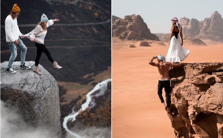 Blogger bị chỉ trích vì đu mỏm đá, vươn người khi tàu chạy để chụp ảnh-3